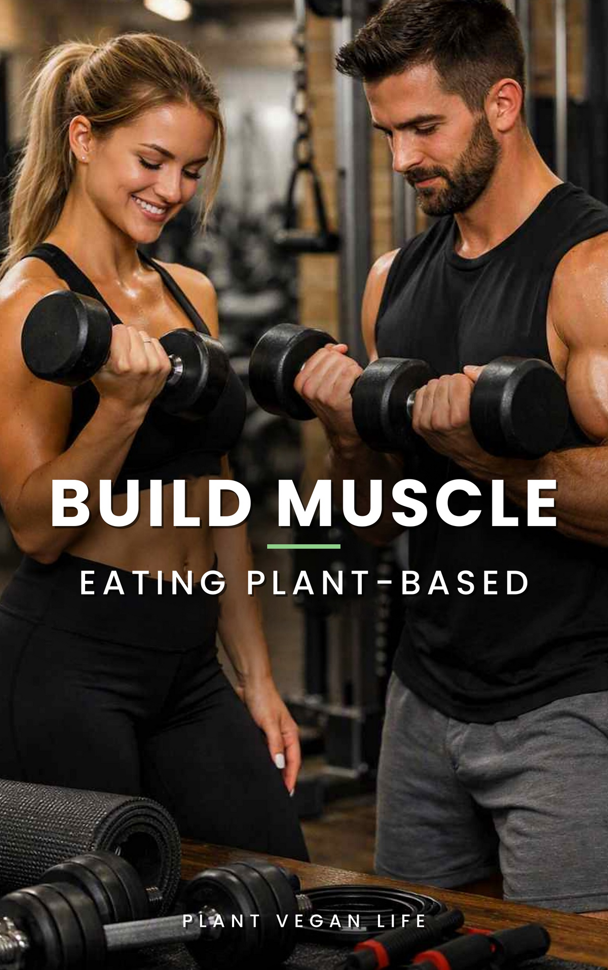 Build Muscle Eating Plant-Based – vegan meal plan and workout guide cover, English edition