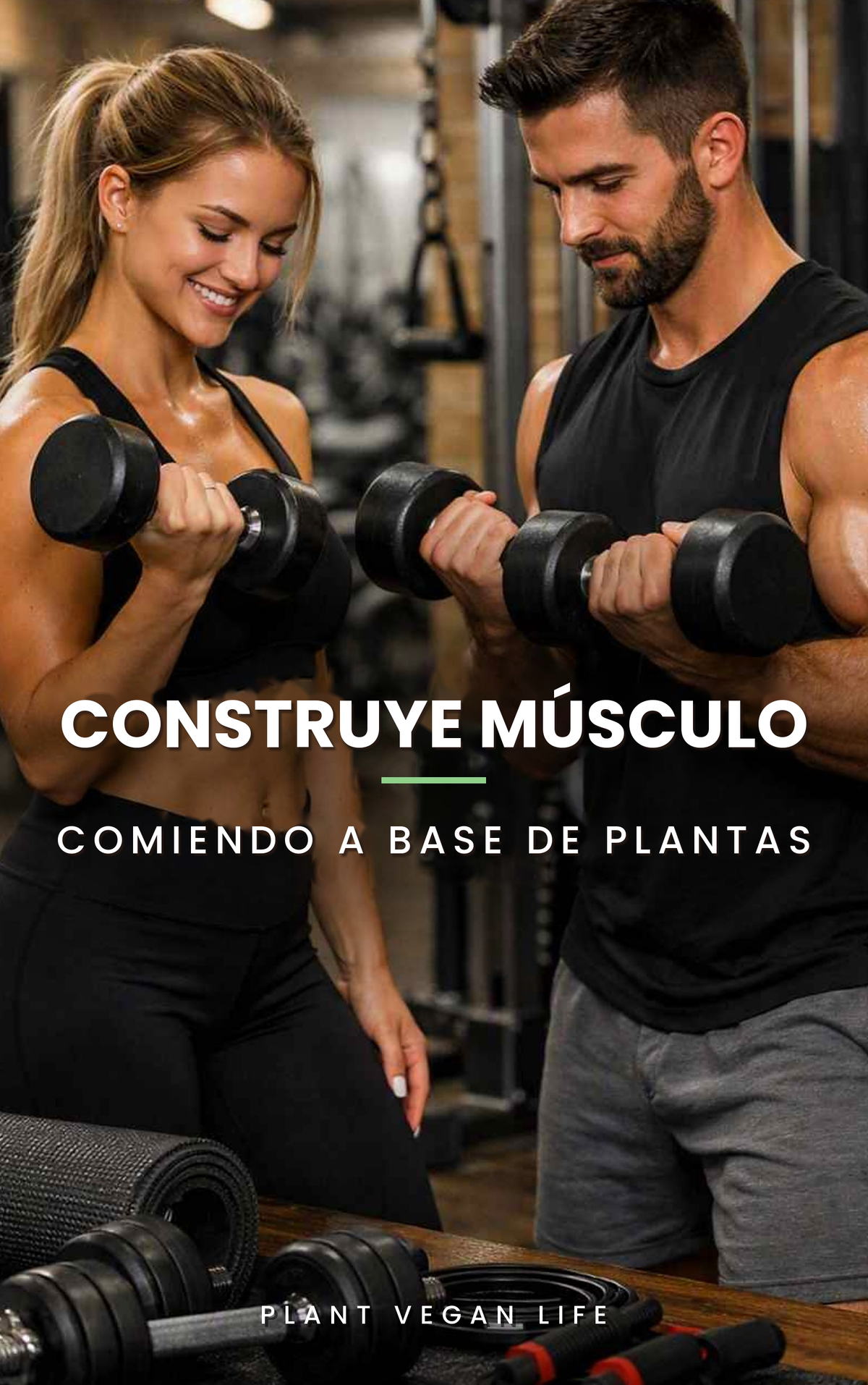 Construye Músculo Comiendo a Base de Plantas – vegan muscle guide cover, Spanish edition