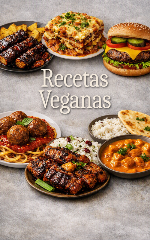 Recetas Veganas – Plant Vegan Life vegan cookbook cover, Spanish edition